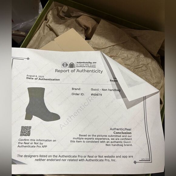 GUCCI Ellis GG Monogram Supreme Canvas & Leather Ankle Boots Brown - Picture 12 of 13